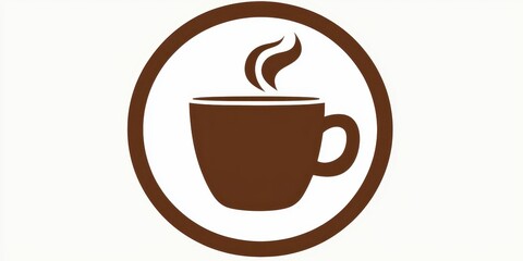 Obraz premium Decaf coffee. Coffee cup icon with steam in a circular design.