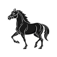 horse silhouette isolated on white