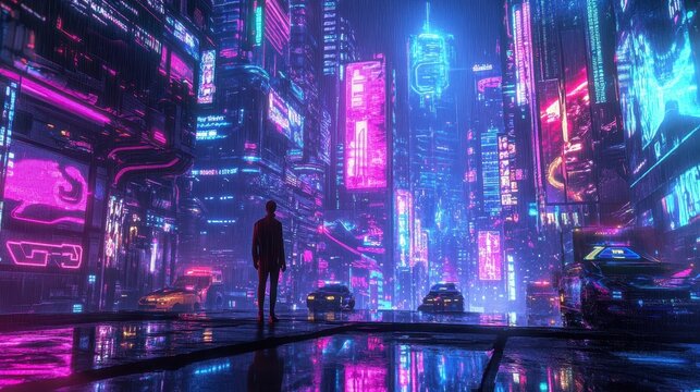 Cyberpunk Aesthetic with Neon Glow