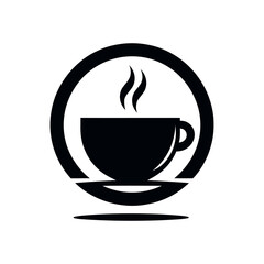 Cup of Tea Vector Silhouette, Tea Cup Outline, Hot Drink Icon