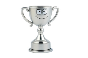 Fun trophy with a smiling face for kids award ceremonies and celebrations of achievement, cut out