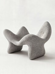 deconstructionism. contemporary abstract sculpture. Soft and robust three-dimensional object on a white background