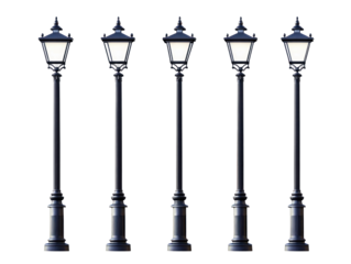 set of street lamps