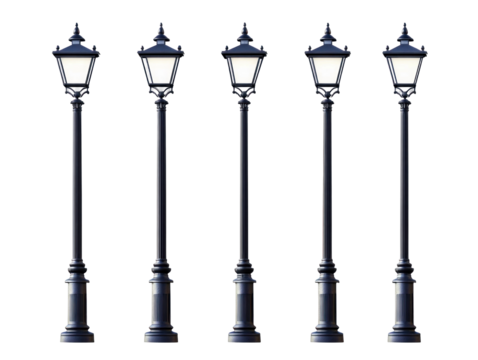 set of street lamps