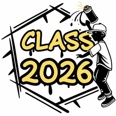 Graduation Class of 2026 with Gold Butterfly Accent