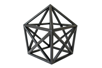 Geometric sculpture concept for modern decor and art display in contemporary home interiors, cut out