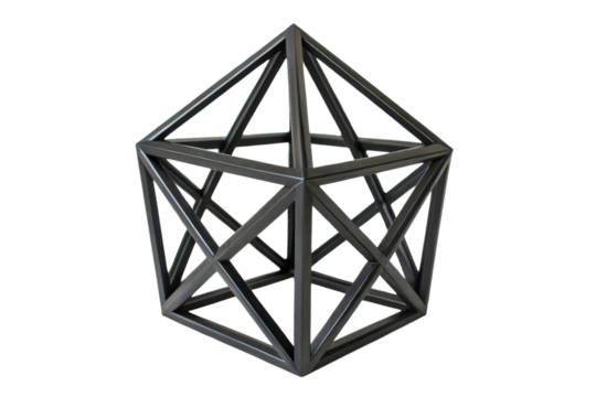 Geometric sculpture concept for modern decor and art display in contemporary home interiors, cut out