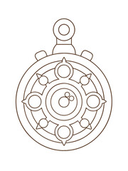 Steampunk-Inspired Pocket Watch with Gears – Intricate Adult Coloring Page on White Background