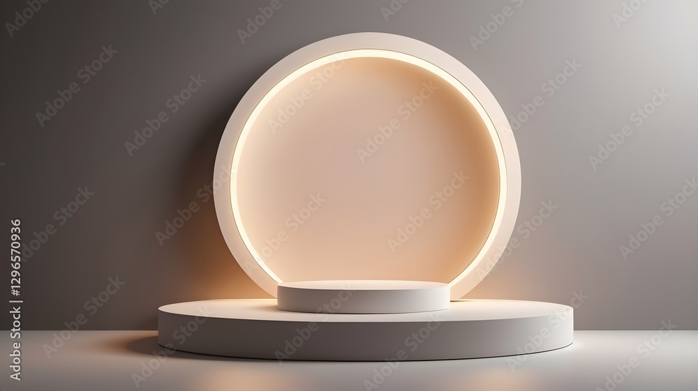 Leinwandbilder a modern minimalist podium, a perfect backdrop for product showcase or presentation. the podium has 