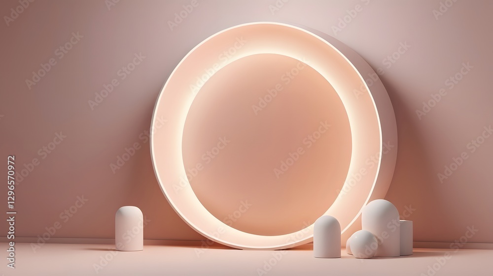 Poster geometric circle with subtle light and minimalist design