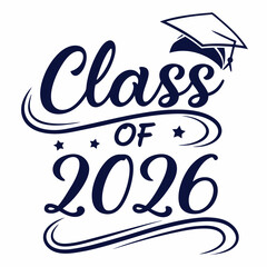 Class of 2026 Stylish Calligraphy PNG & Vector