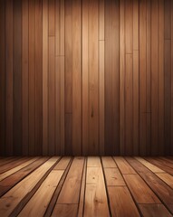 Naklejka premium wooden floor and wall, creating a warm and inviting atmosphere. The wood grain adds a natural touch and texture to the image