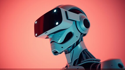  Art photograph, robot with charming features using VR