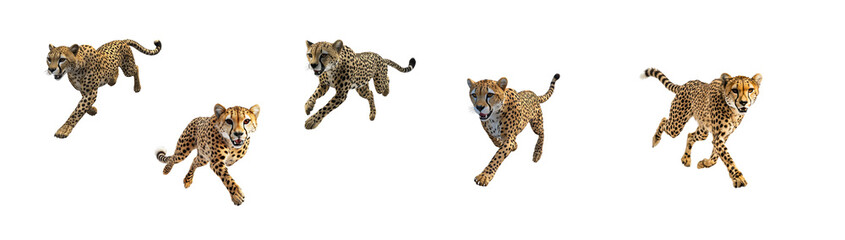 Obraz premium Cheetah in Action: Dynamic Movements of the Fastest Land Animal