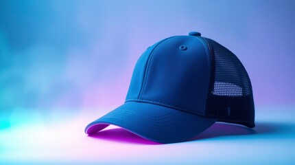 Fototapeta premium Art photograph a snapback cap or trucker hat 