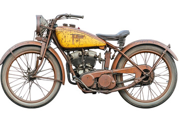 Antique motorcycle isolated on transparent png