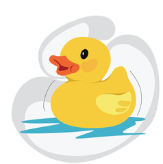 cute cartoon rubber duck vector
