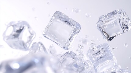 Obraz premium A close up of ice cubes in a glass of water