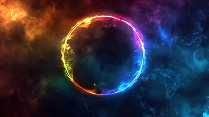 Obraz premium Abstract Colorful Ring in Nebula