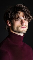 Obraz premium A man with a mustache and a red sweater