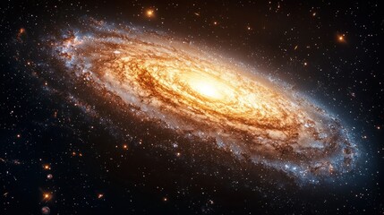 Naklejka premium Spiral galaxy in deep space with stars