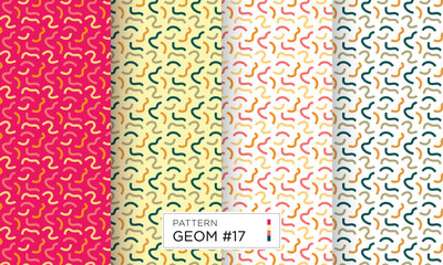 Line colourful confetti pattern for the party seamless print vector abstract set Geom 17 for fabric ornament decoration