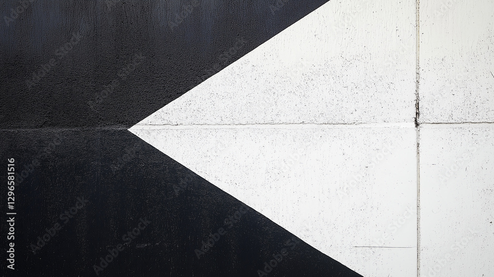 Poster a pure black and white triangle composition with sharp contrast