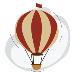Obraz premium Hot air red balloon vector illustration. Balloon festival.