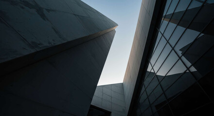 Abstract Architectural Photography Modern Concrete and Glass Building Design