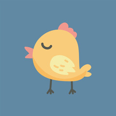 little cute chicken anima in flat vector design.