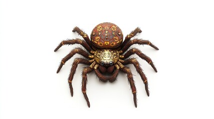 Ornate spider, studio shot, white background