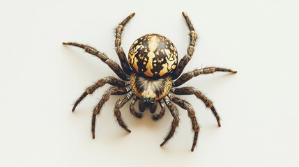 Fototapeta premium Ornate spider, studio shot, white background (1)