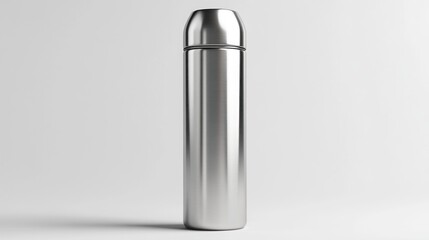 Sleek thermos standing, studio shot