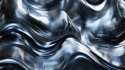 Naklejka premium A futuristic metallic texture with intricate patterns and reflective surfaces.
