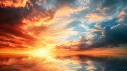 Fototapeta premium scene where the sky and clouds are frozen in place, the last rays of sunlight caught at the perfect moment 