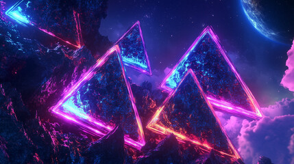 smoke and geometric abstract background 