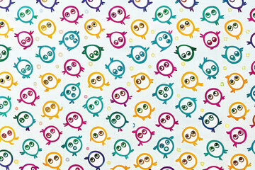 Colorful cartoon birds seamless pattern.