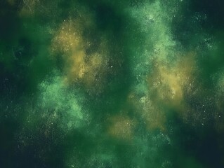 Obraz premium Green Cosmic Nebula - Abstract Space Background