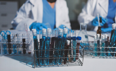 Researchers working in the clinical laboratory