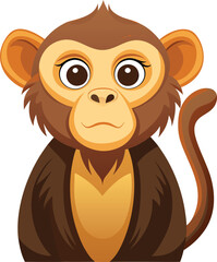 Baby monkey vector illustration on white background 