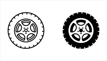 Car tires icon set. Vector illustration for web design. Isolated on white background. © ARI