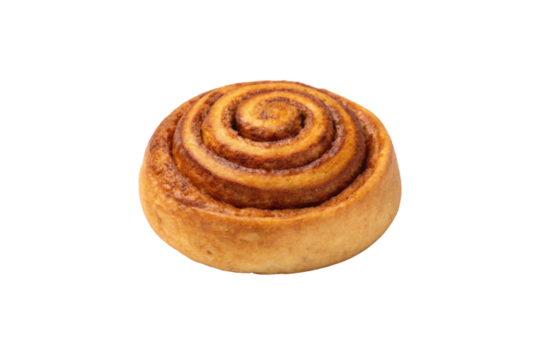 Freshly baked cinnamon roll placed on a clean surface, perfect for breakfast or dessert to enjoy with coffee or tea, cut out - Powered by Adobe