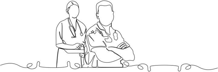 Fototapeta premium police and doctor line art illustration background