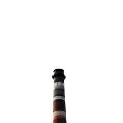 old industrial  chimney on white background