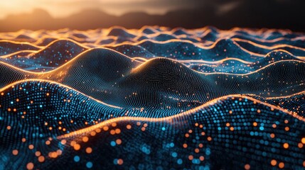 Enchanting wave of light flowing gracefully to create a mesmerizing visual experience of color