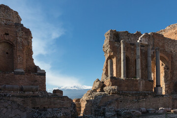 Amphitheatre of Taormina in Siciliy, Italy
