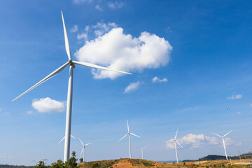 Fototapeta premium Wind turbine generators for sustainable electrical energy production