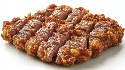 Delicious plate of meat displaying various cuts, perfect for showcasing culinary excellence and taste