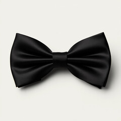 Elegant black bow tie on white background, perfect for formal occasions