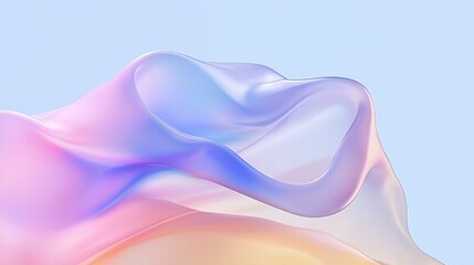 glass and Liquid matte abstract wave. 3d rendering illustratiuon.